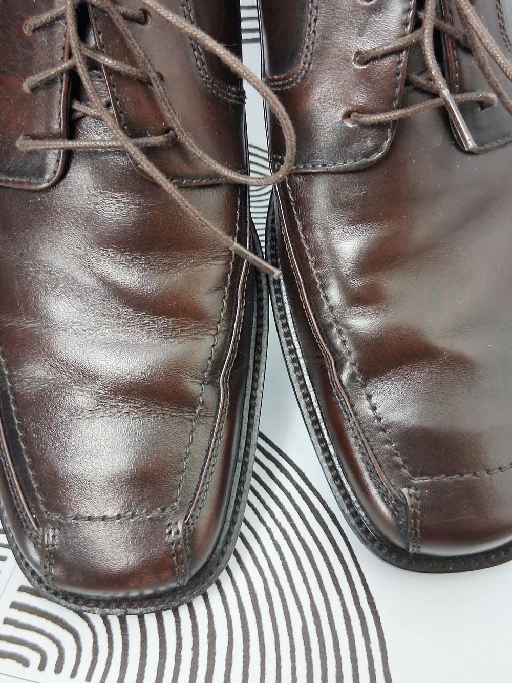 Johnston & Murphy Mens 10.5M Brown Lace Up Leather Oxford Dress Shoes 20-2160